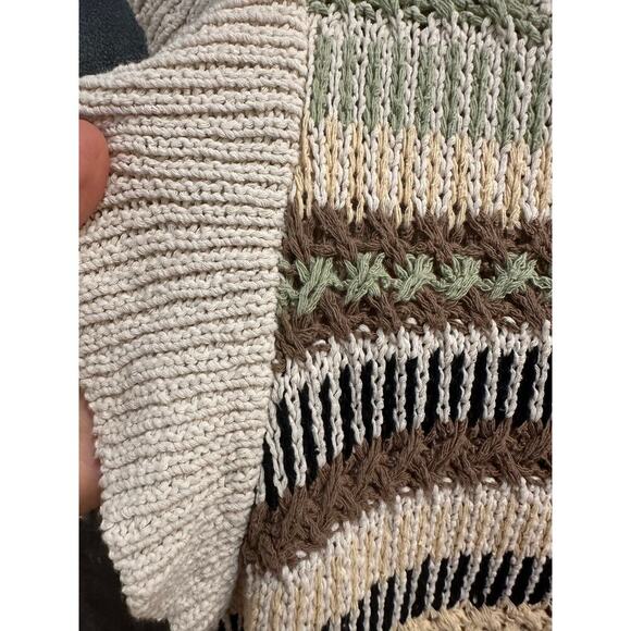 NWT $70 Grey Collective Stripe Flutter Sleeve Sweater, Sz Medium (LL-1124) - Picture 4 of 8